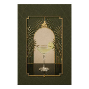 Gimlet Art Deco Poster Bar Art