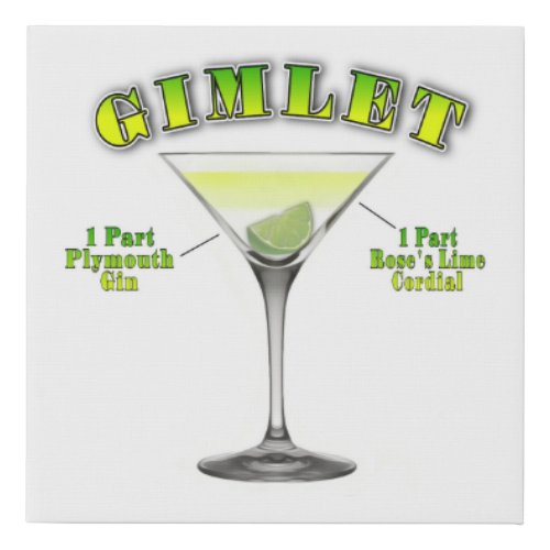 Gimlet Martini Cocktail Recipe 10x10 Faux Canvas