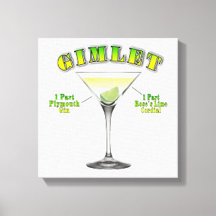 Gimlet Martini Cocktail Recipe 12"x12" Canvas Print