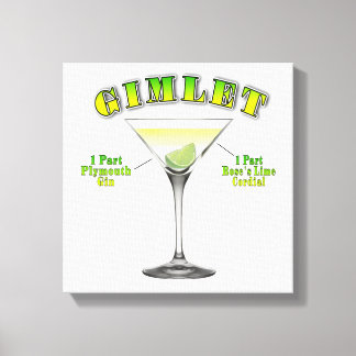 Gimlet Martini Cocktail Recipe 12"x12" Canvas Print