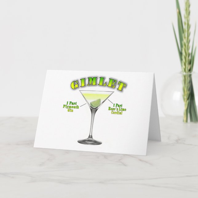 Gimlet Martini Cocktail Recipe Art Card (Front)