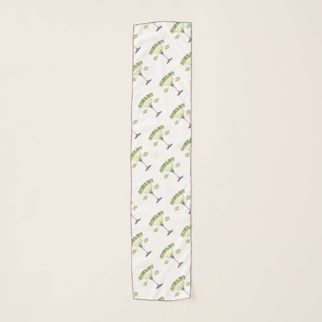 Gimlet Martini Cocktail Recipe Art Scarf (Front)