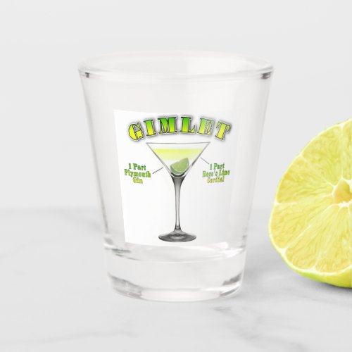 Gimlet Martini Cocktail Recipe Art Shot Glass