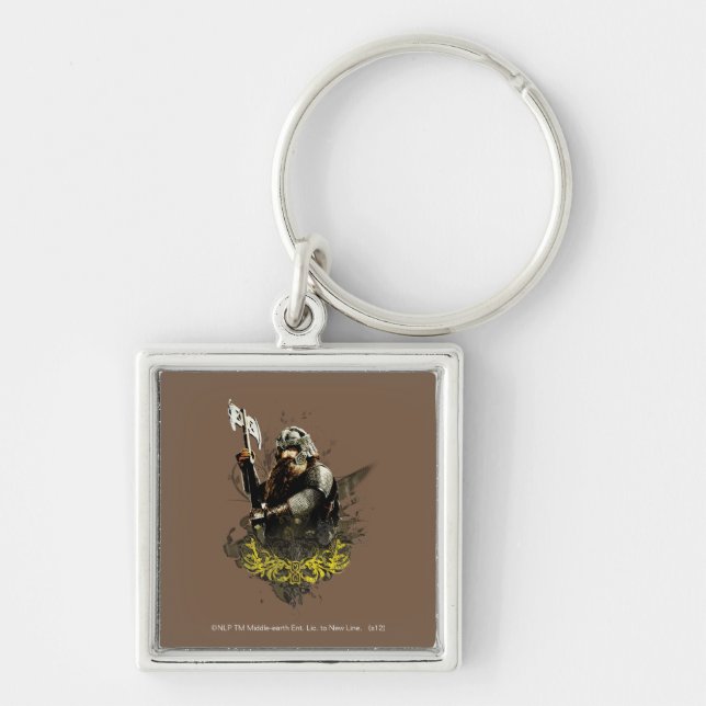 GIMLI™ With Ax Vector Collage Keychain (Front)