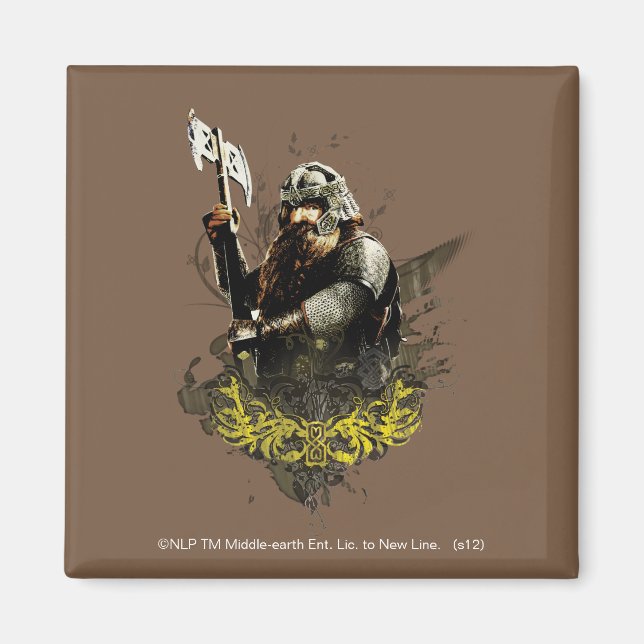 GIMLI™ With Ax Vector Collage Magnet (Front)