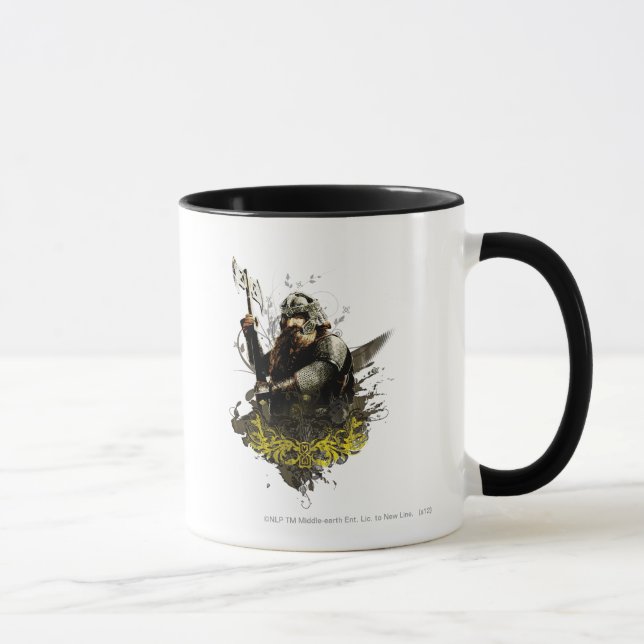 GIMLI™ With Ax Vector Collage Mug (Right)