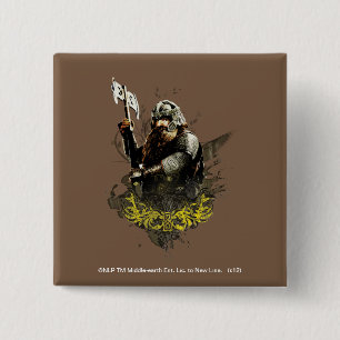 GIMLI™ With Ax Vector Collage Pinback Button