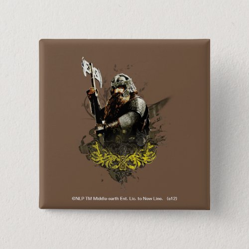 GIMLI With Ax Vector Collage Pinback Button