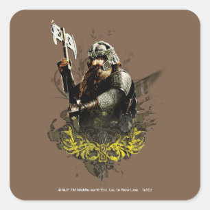 GIMLI™ With Ax Vector Collage Square Sticker