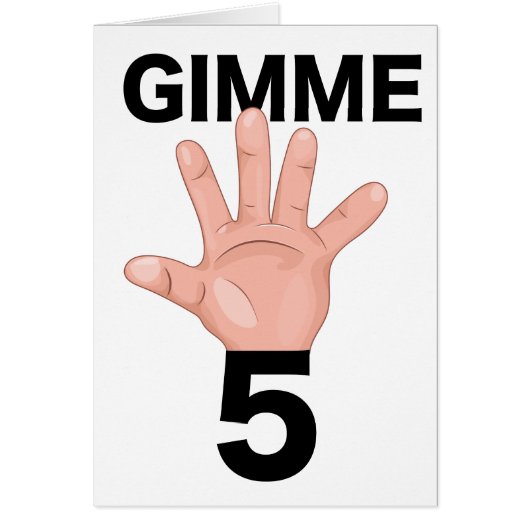 Gimme 5 cards (Front)
