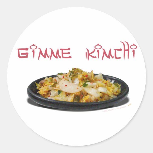 Gimme Kimchi Kimchi Lovers Round Stickers (Front)