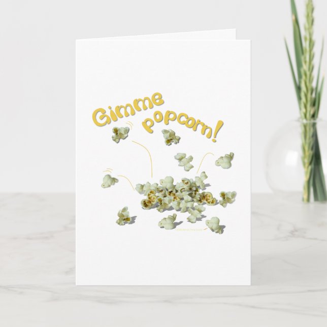 Gimme Popcorn Popcorn Lovers Holiday Card (Front)