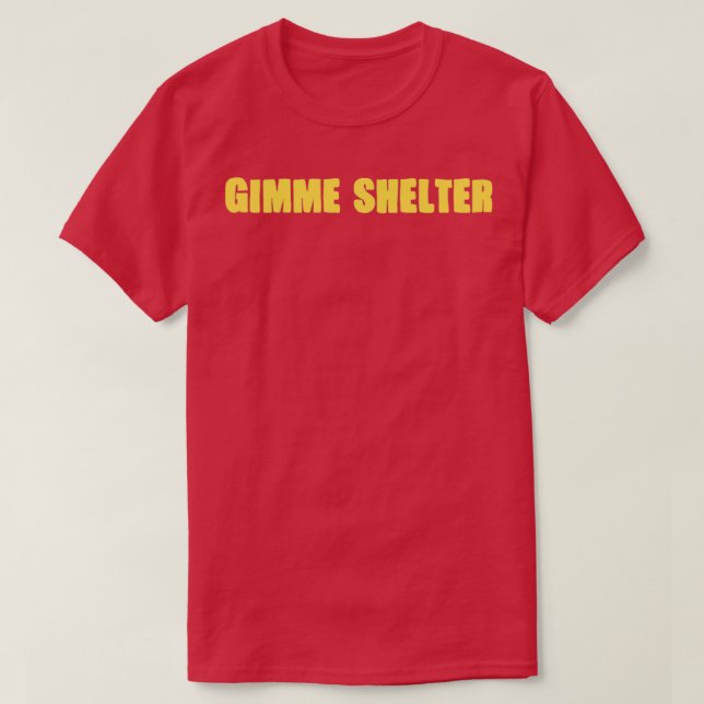 Gimme Shelter mustard T-Shirt (Design Front)