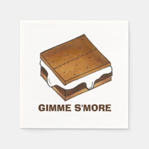 Gimme Smore Camp Picnic Campfire S'mores Foodie Paper Napkins
