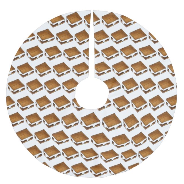 Gimme S'more Campfire S'mores Toasted Marshmallow Brushed Polyester Tree Skirt (Front)