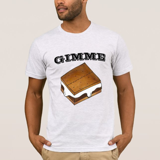 Gimme Smore Chocolate Marshmallow Camp S'mores T-Shirt (Front)