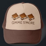 Gimme Smore Chocolate S'mores Camping Campfire Trucker Hat<br><div class="desc">Features an original marker illustration of a delicious chocolate,  marshmallow,  and graham cookie s'more. A classic campfire treat!

This design is also available on other products. Don't see what you're looking for? Need help with customization? Contact Rebecca to have something designed just for you.</div>
