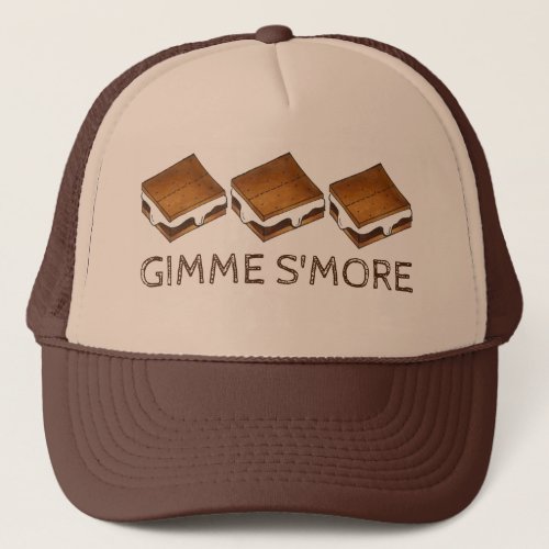 Gimme Smore Chocolate Smores Camping Campfire Trucker Hat