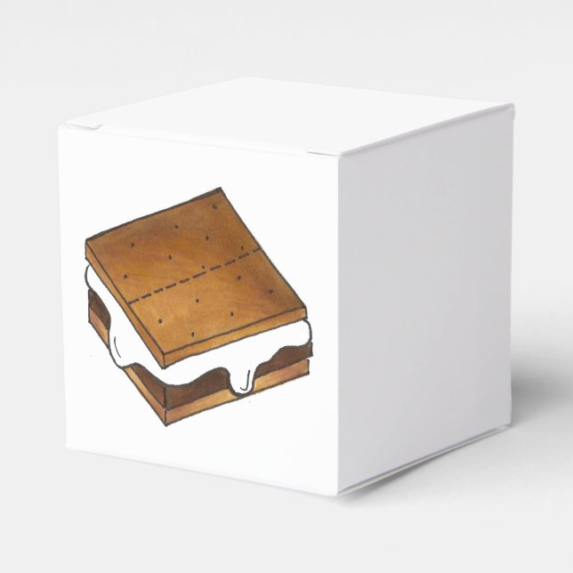 Gimme S'more! Homemade Campfire Camp Smores Favor Boxes (Front Side)