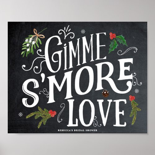 gimme smore love christmas favors sign