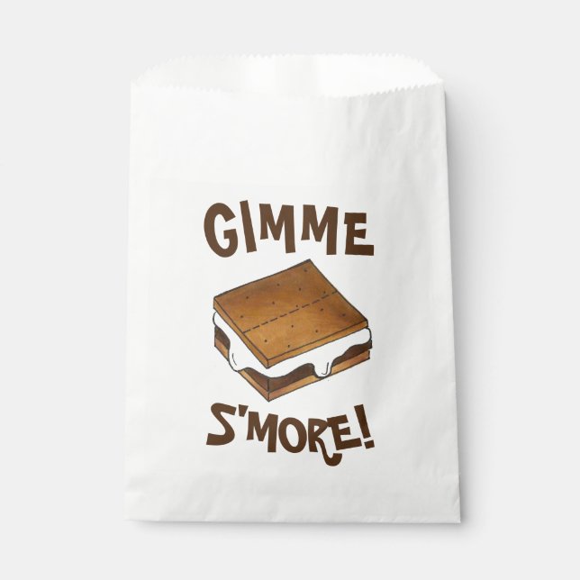 Gimme S'more Marshmallow Campfire S'mores Camp Favor Bag (Front)