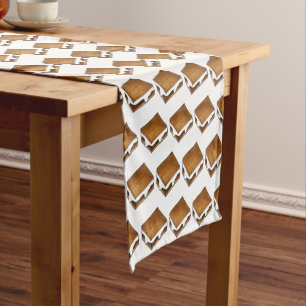 Gimme S'more Marshmallow Campfire S'mores Camp Short Table Runner