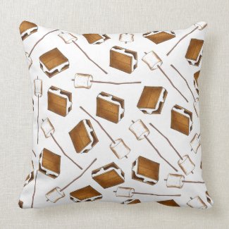 Gimme S'more Toasted Marshmallow Smores Camp Throw Pillow