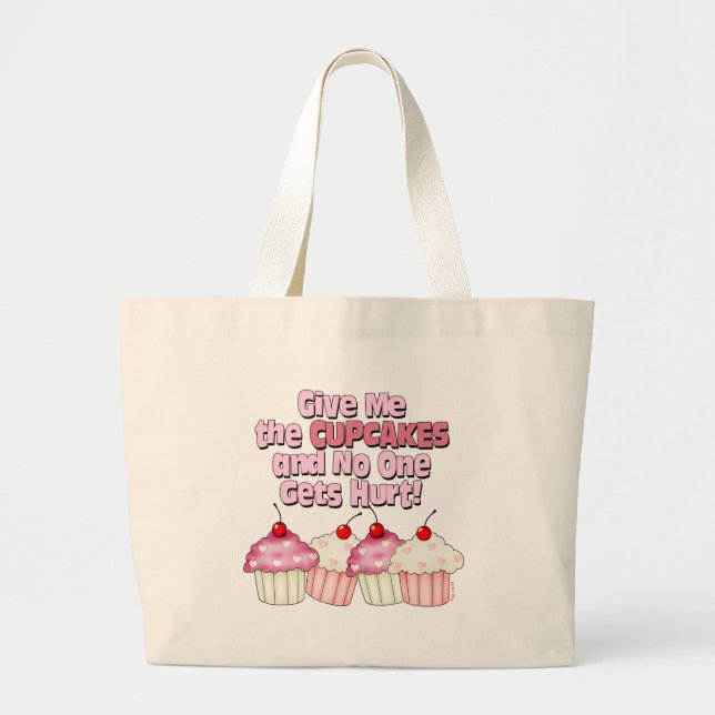 Gimme the Cupcakes Large Tote Bag (Front)