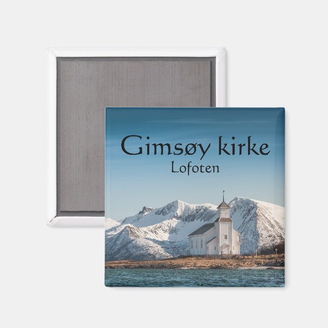 Gimsoy Church Lofoten Magnet (Front/Back)