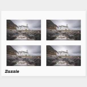 Gimsoy Church Lofoten Norway Rectangular Sticker