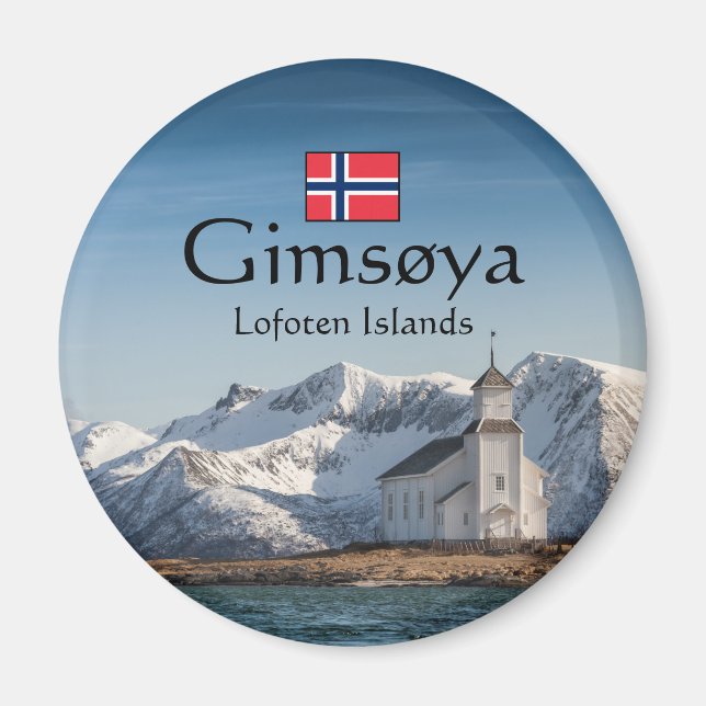 Gimsoya Lofoten Souvenir Magnet (Front)