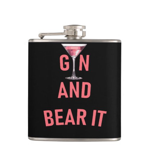 Gin and Bear It Girly Humor Pink Gin Flask