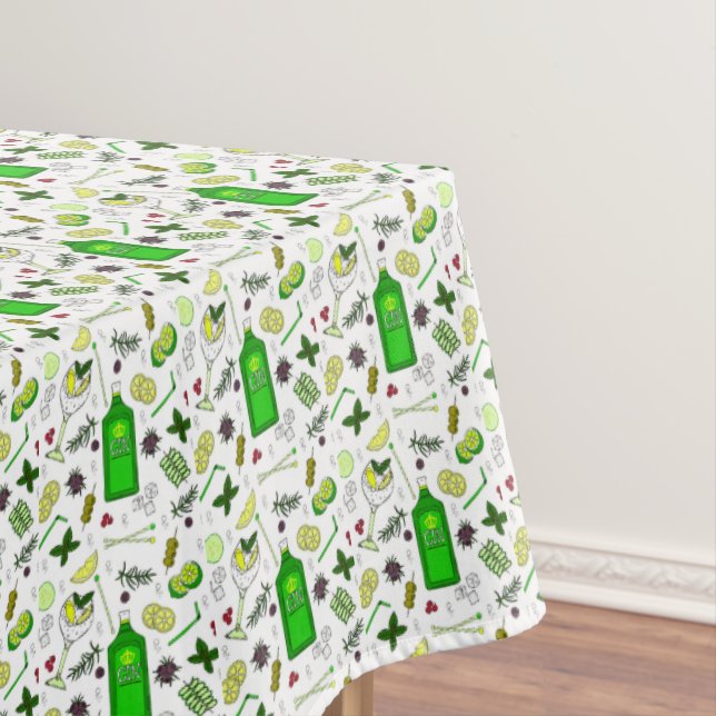 Gin and Tonic Cocktail Glasses Cocktail Party Tablecloth (In Situ)