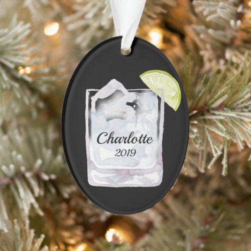 Gin and Tonic Cocktail Personalized Ornament