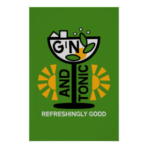 Gin And Tonic Drinkers Art Poster