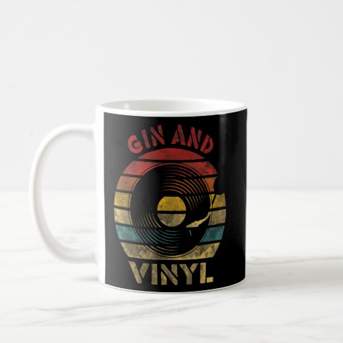 Gin and Vinyl Retro Record Vintage Music  Coffee Mug