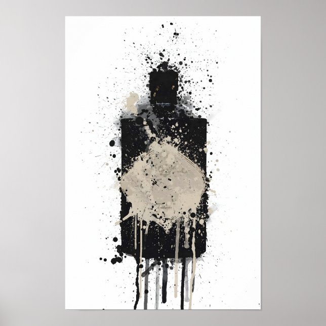 Gin Bottle Wall Art Print 'Onyx (Front)