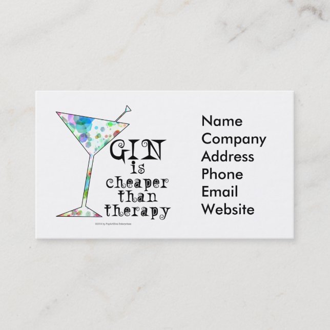 GIN is cheaper than therapy ` Business Card (Front)