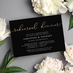 Gin Lane Modern Faux Copper Rehearsal Dinner Invitation