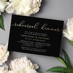 Gin Lane   Rehearsal Dinner Foil Invitation