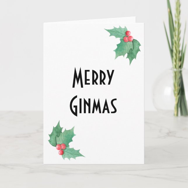 Gin Lover Christmas Card (Front)