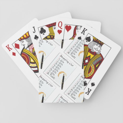 GIN LOVERS SHOPPING LIST PLAYING CARDS