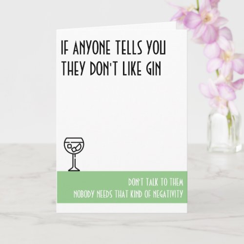 Gin Lovers Standard Green Birthday Card