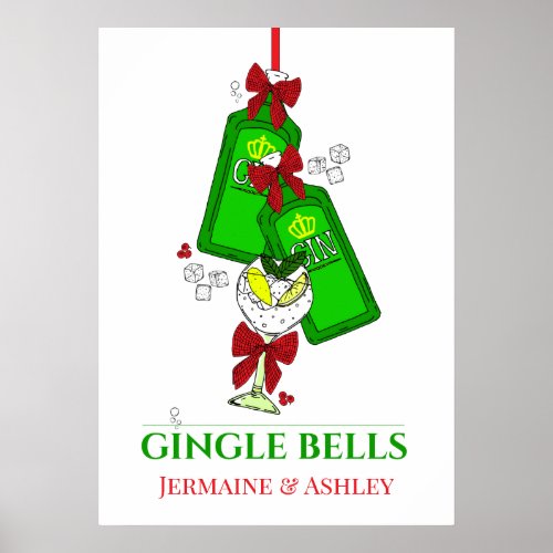 Gin Martini Cocktail Drinker Funny Christmas Poster