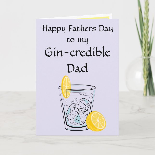 Gin Pun fathers Day Card (Front)
