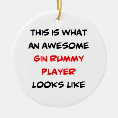 gin rummy player awesome ceramic ornament