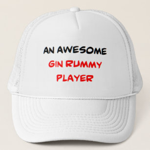 gin rummy player, awesome trucker hat