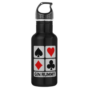 Gin Rummy Player custom Stainless Steel Water Bottle