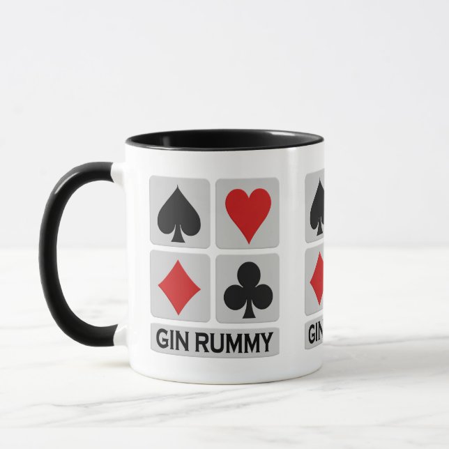 Gin Rummy Player mugs - choose style & color (Left)