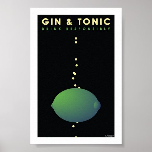 Gin  Tonic 4 x 6 Card Poster
